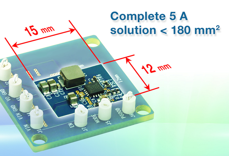 Vishay's 5A synchronous buck regulator operates to 4 MHz at up to 95% efficiency
